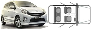 4 seater toyota agya auto 1000cc Bali car rental